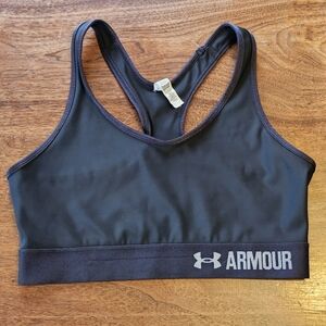 UNDER ARMOUR Scoop Neck Racerback Black Activewear Sports Bra Women's Size M